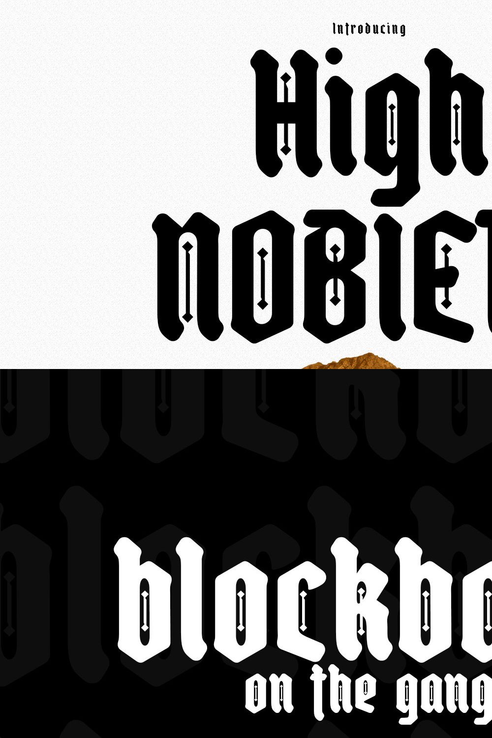 High Nobiety Modern Blackletter Font pinterest preview image.