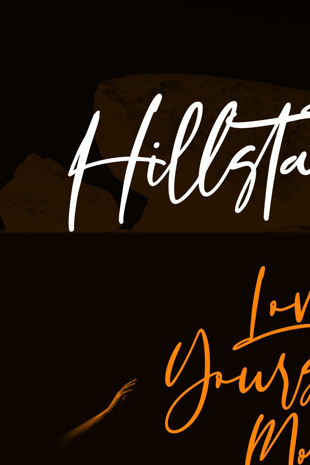 Hillstatic Script Font pinterest preview image.