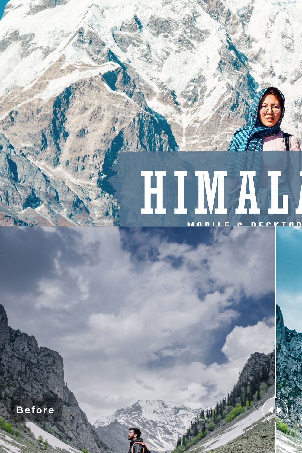 Himalayas Pro Lightroom Presets pinterest preview image.