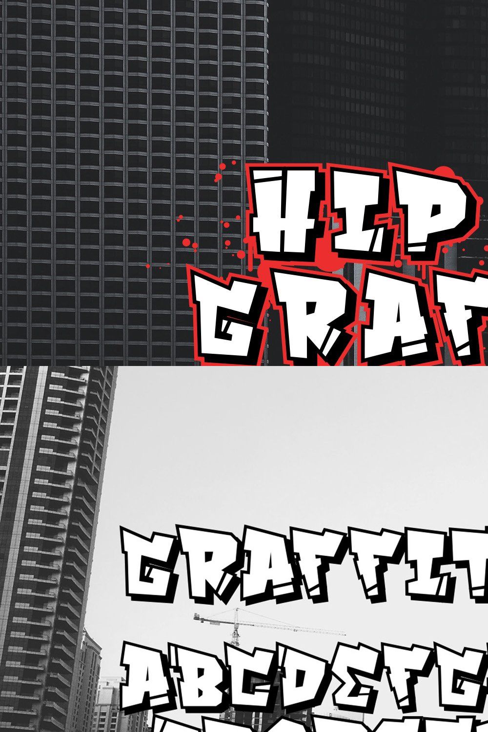 Hip hop font / graffiti font. pinterest preview image.