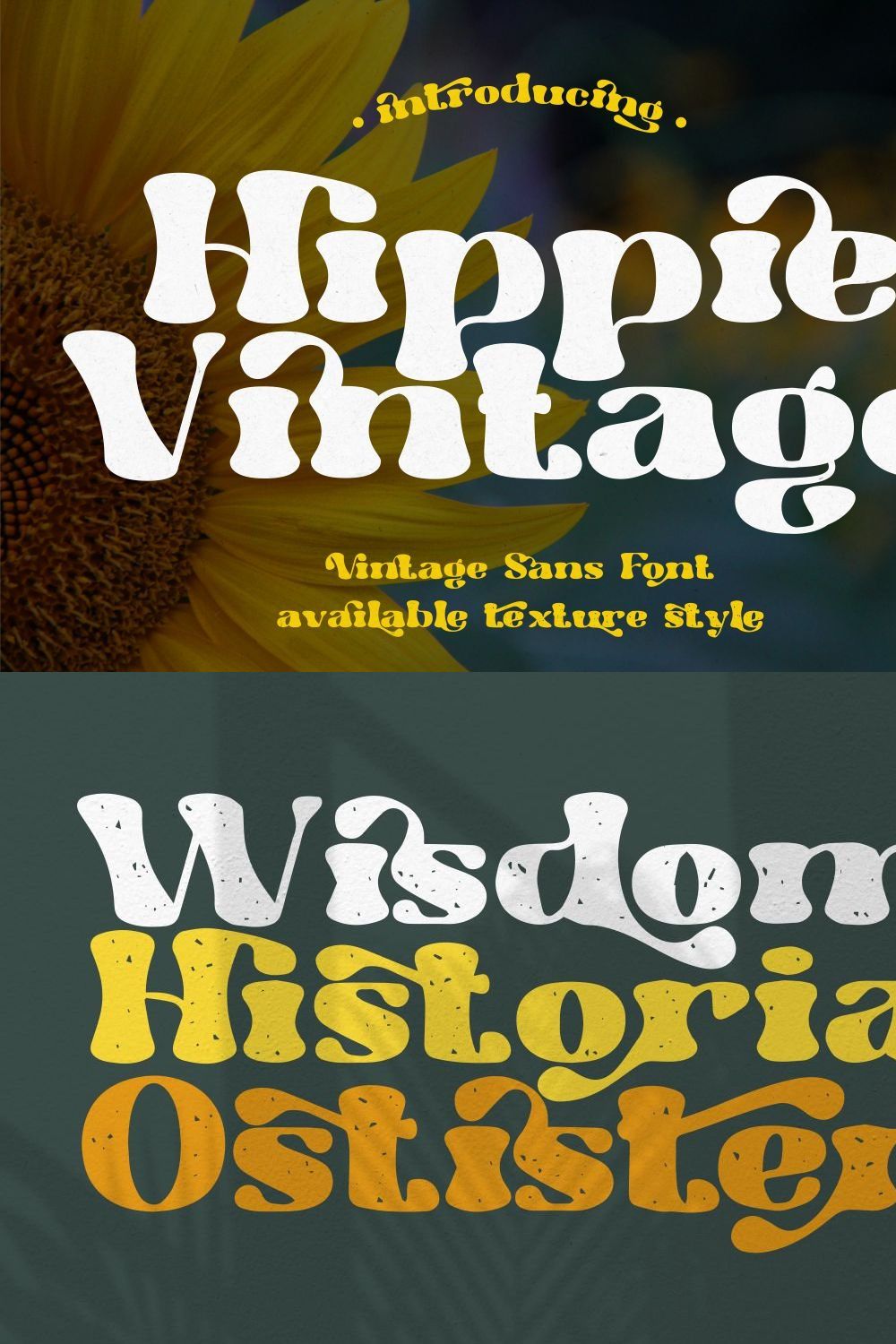 Hippie Vintage - Vintage Sans Font pinterest preview image.