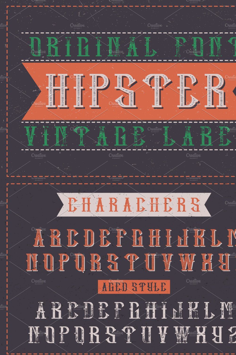 Hipster label typeface pinterest preview image.