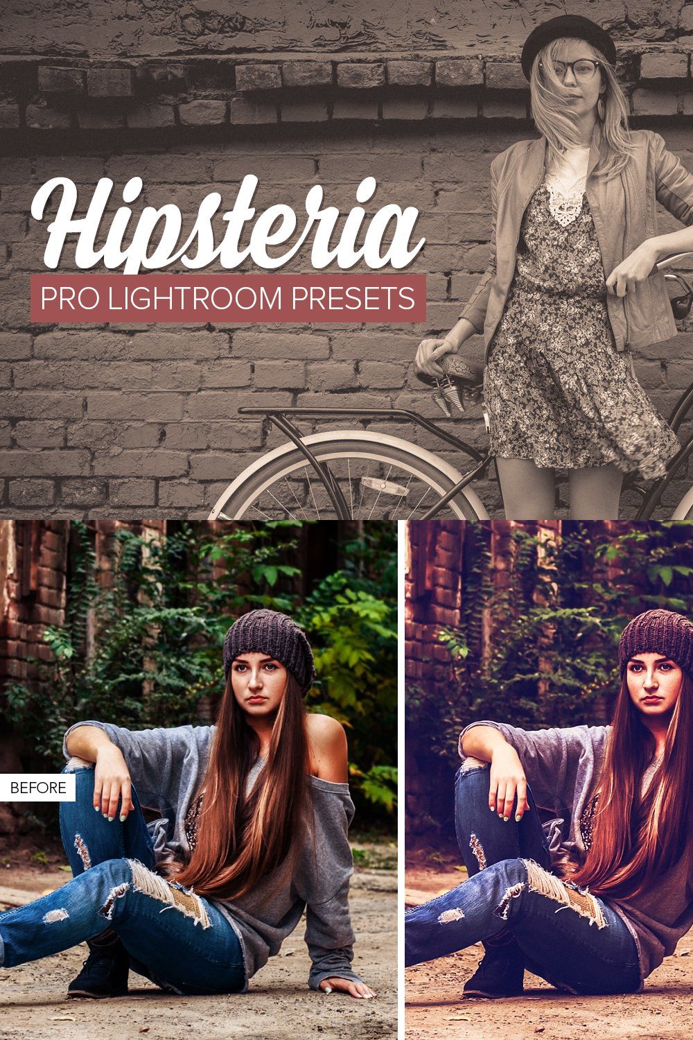 Hipster Lightroom Presets pinterest preview image.