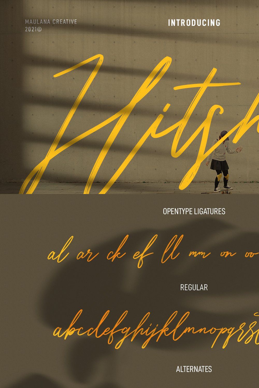 Hitshot Signature Script Brush Font pinterest preview image.