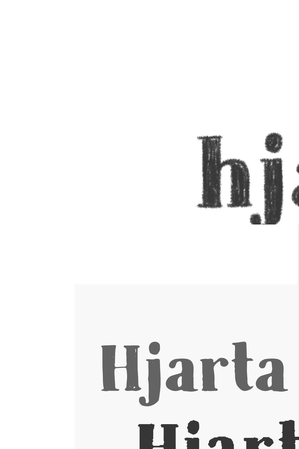 Hjarta - A Pencil Drawn Font Trio pinterest preview image.