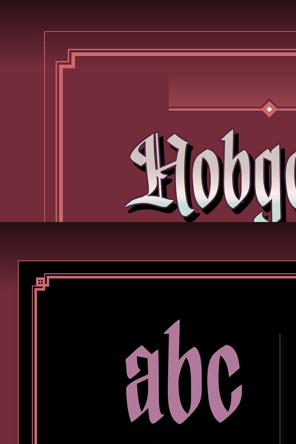 Hobgoblin - fantasy font pinterest preview image.