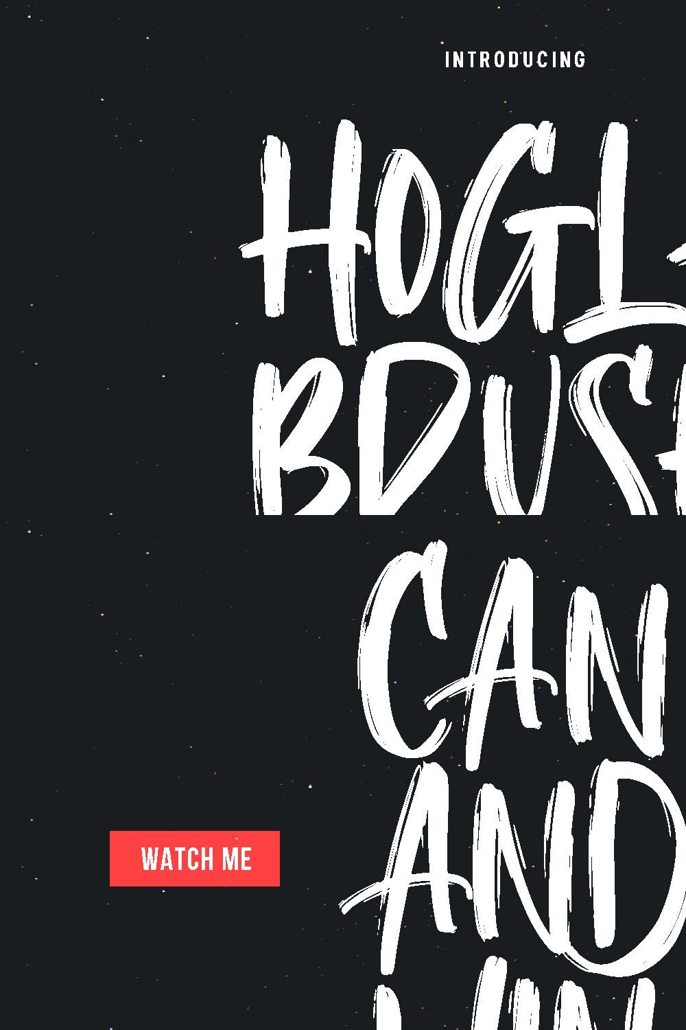 Hogla Brush Font pinterest preview image.