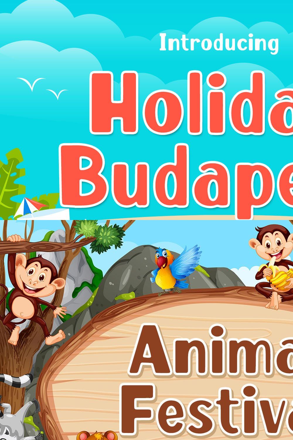 Holiday Budapest - Fun Display Font pinterest preview image.