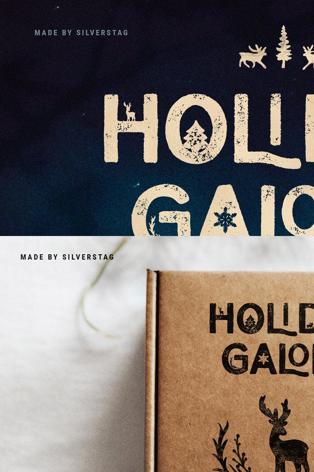 Holiday Galore - Hand-Drawn Font Duo pinterest preview image.