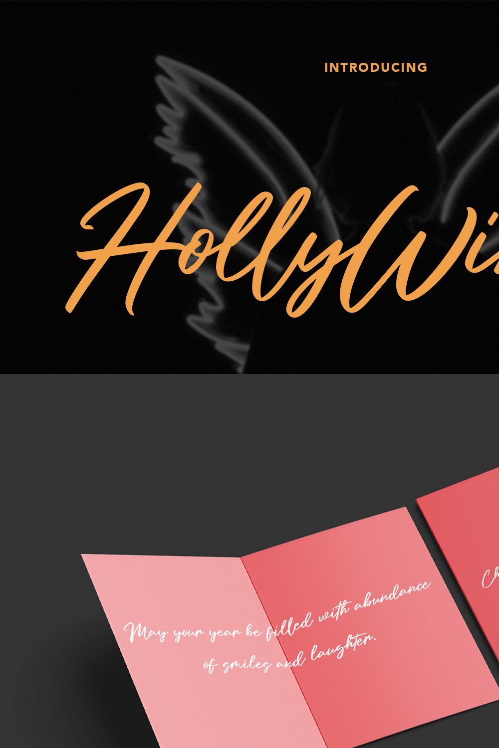 Holly Wings Calligraphic Font pinterest preview image.