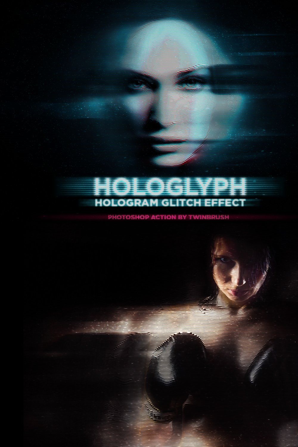 Hologlyph - Hologram Glitch Effect pinterest preview image.