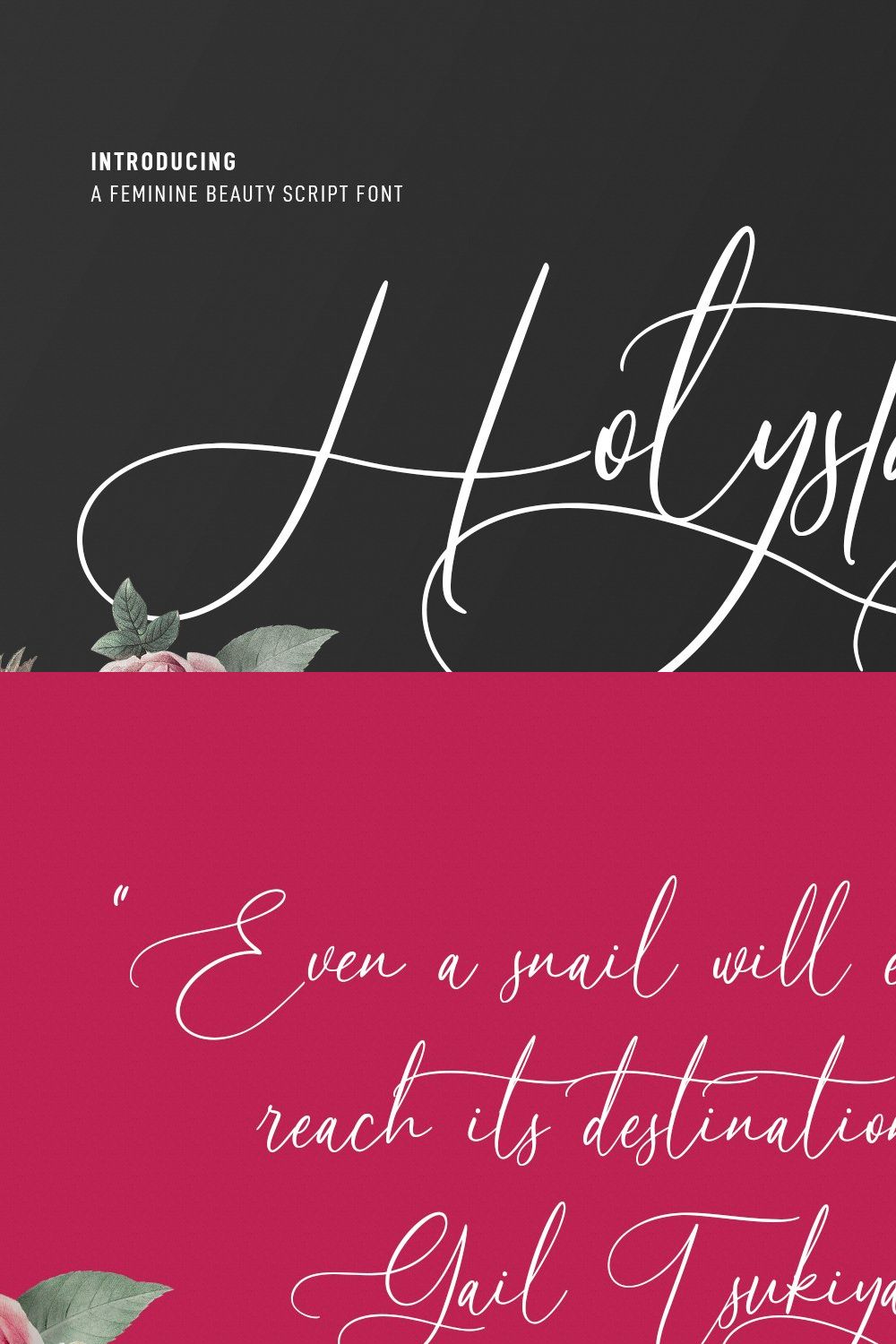 Holystails Beauty Script Font pinterest preview image.