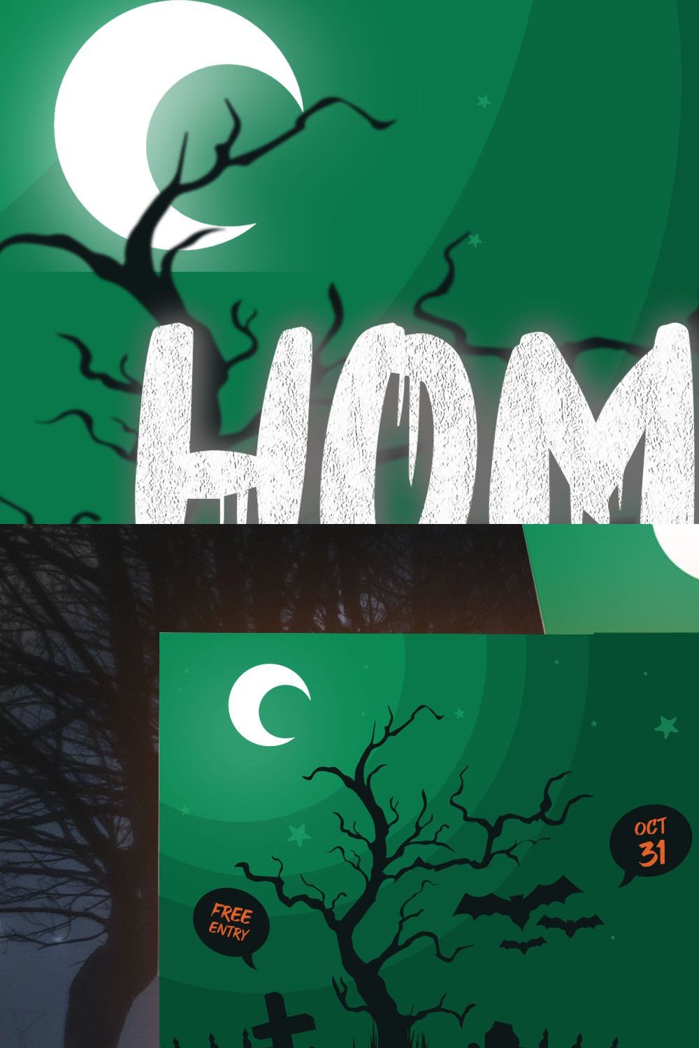HOMEMAM - Halloween Font pinterest preview image.
