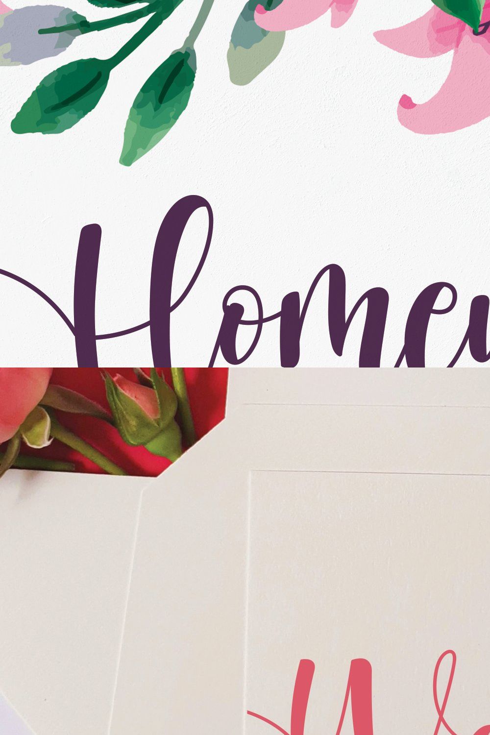 Homework | handwritten font pinterest preview image.