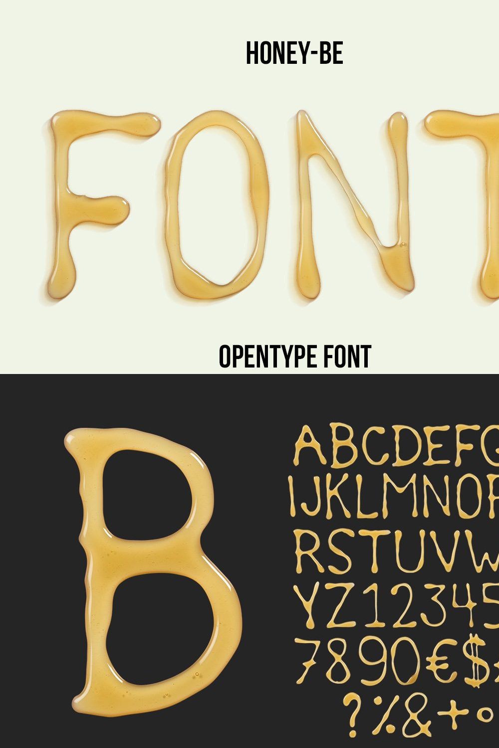 Honey-Be Font pinterest preview image.