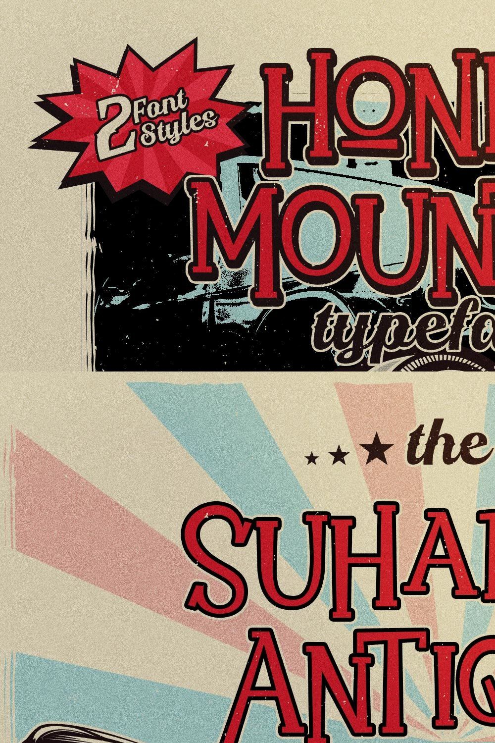 Honey Mountain Typeface pinterest preview image.