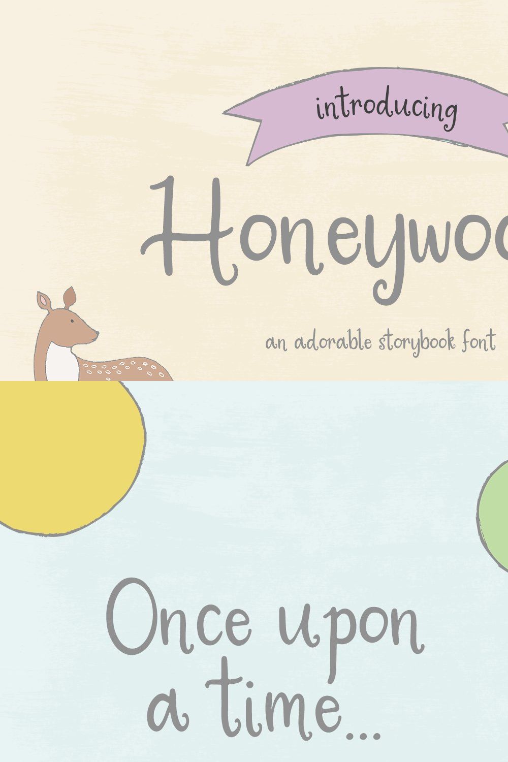 Honeywoods Storybook Font pinterest preview image.