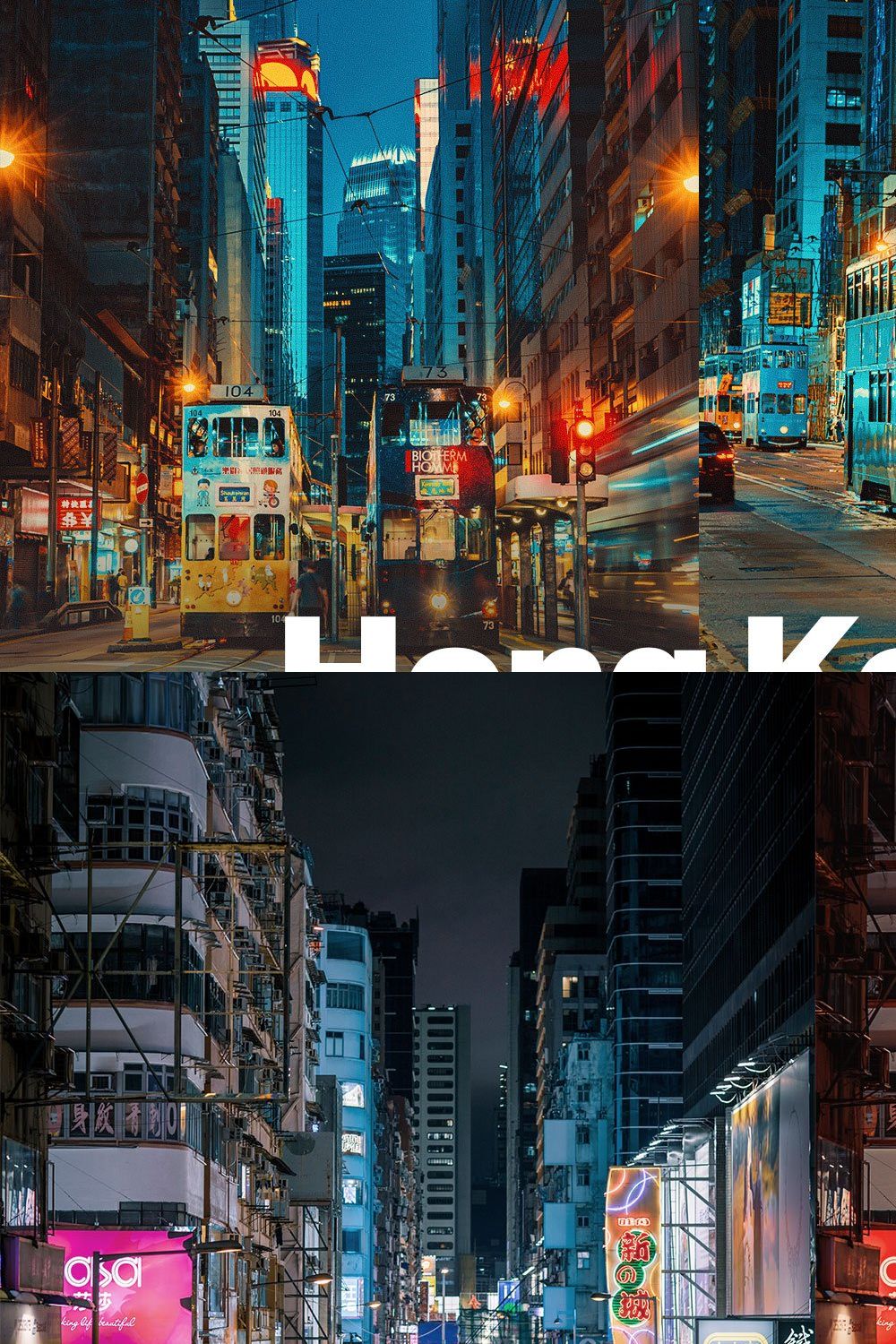 Hong Kong at Night Lightroom Presets pinterest preview image.