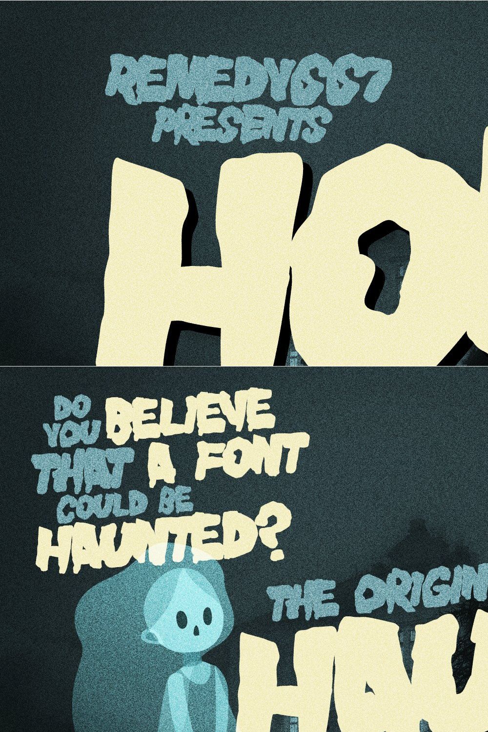 Hont - The Original Haunted Font pinterest preview image.