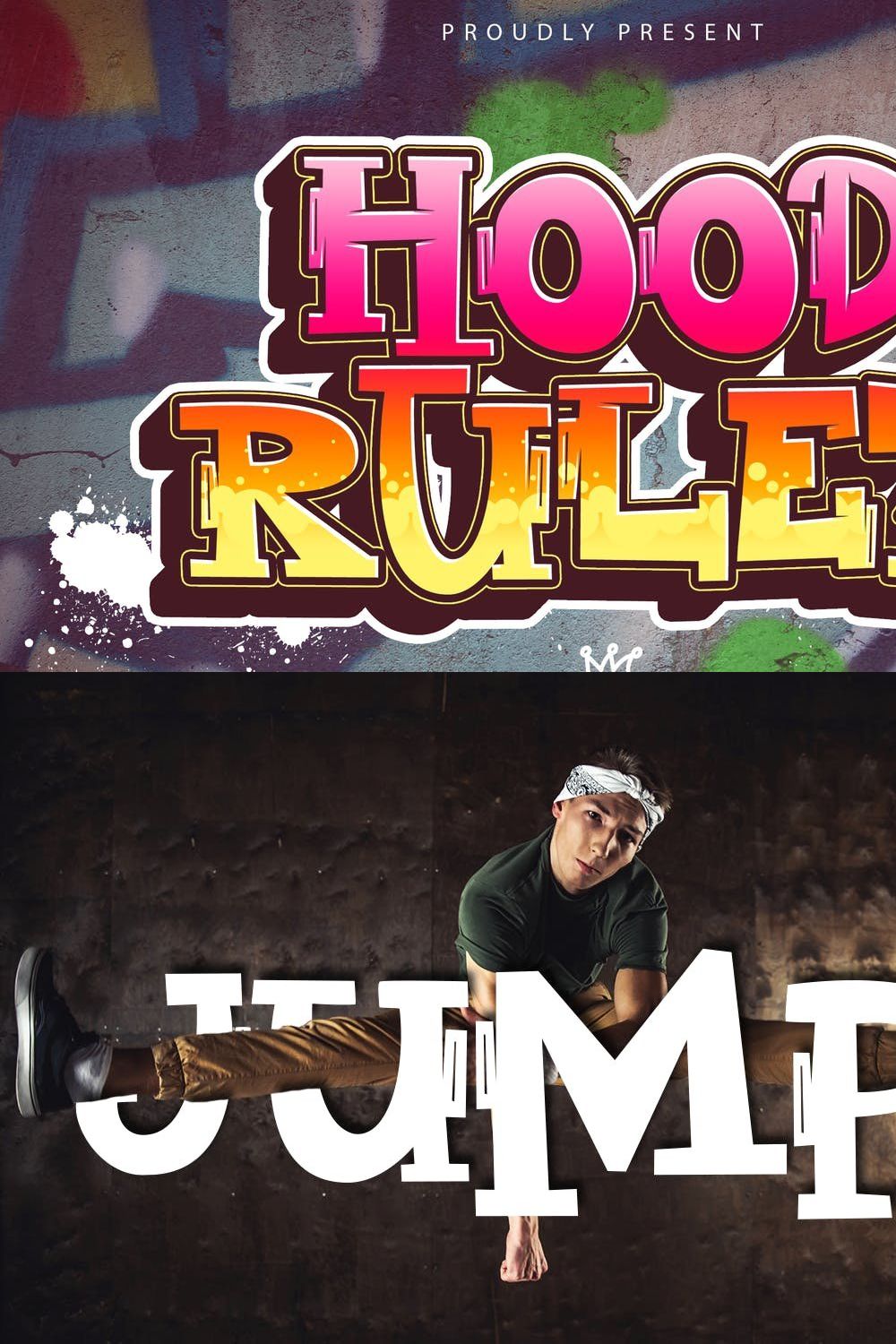 Hood Rulez - Graffiti font pinterest preview image.