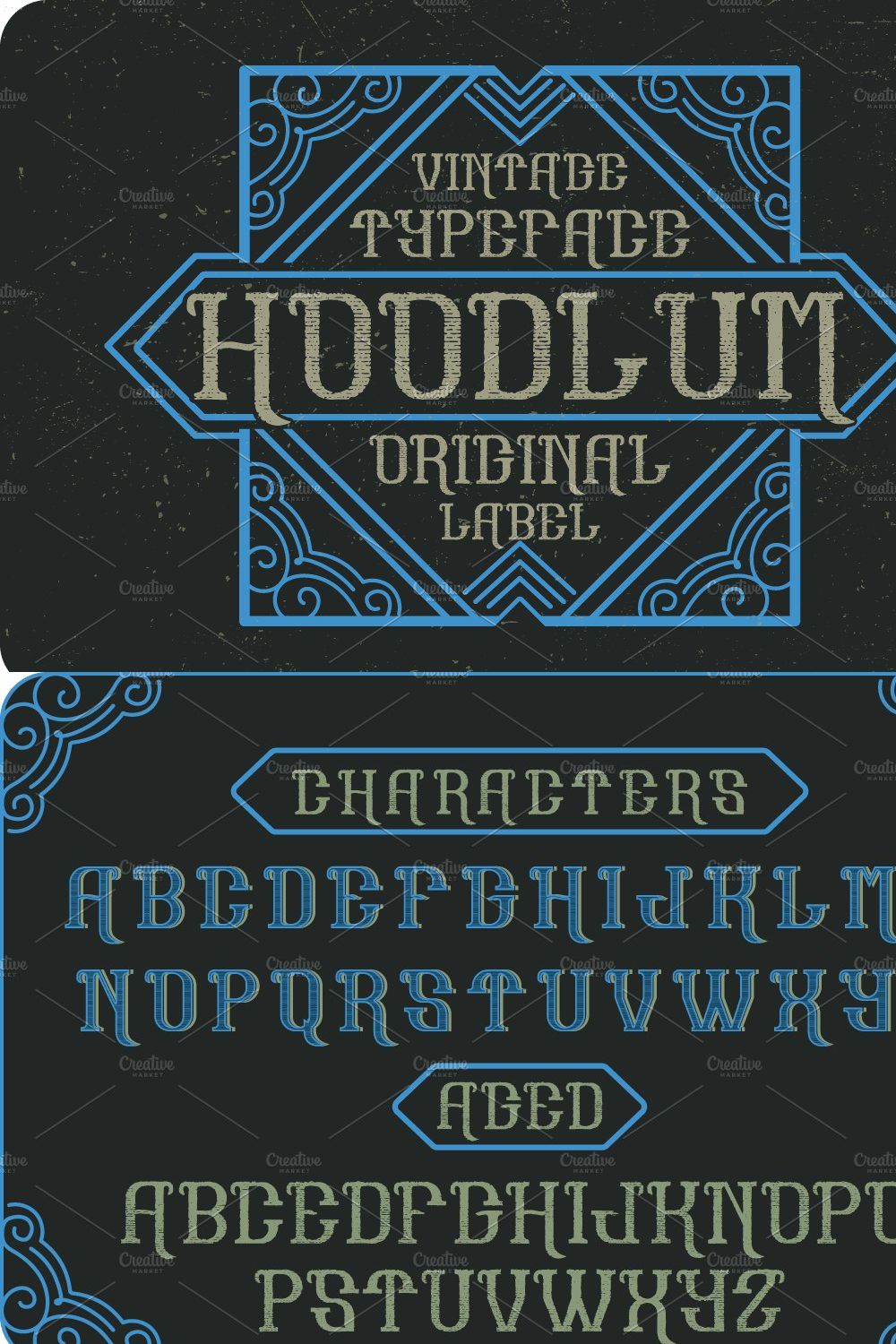 Hoodlum label font pinterest preview image.