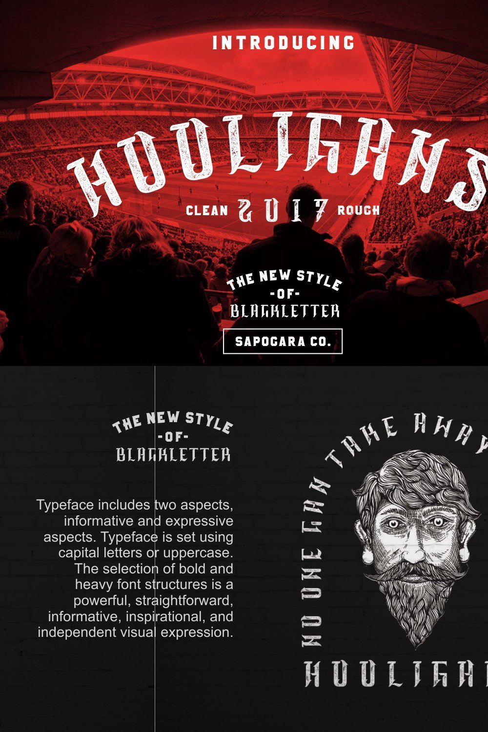 HOOLIGANS TYPEFACE pinterest preview image.