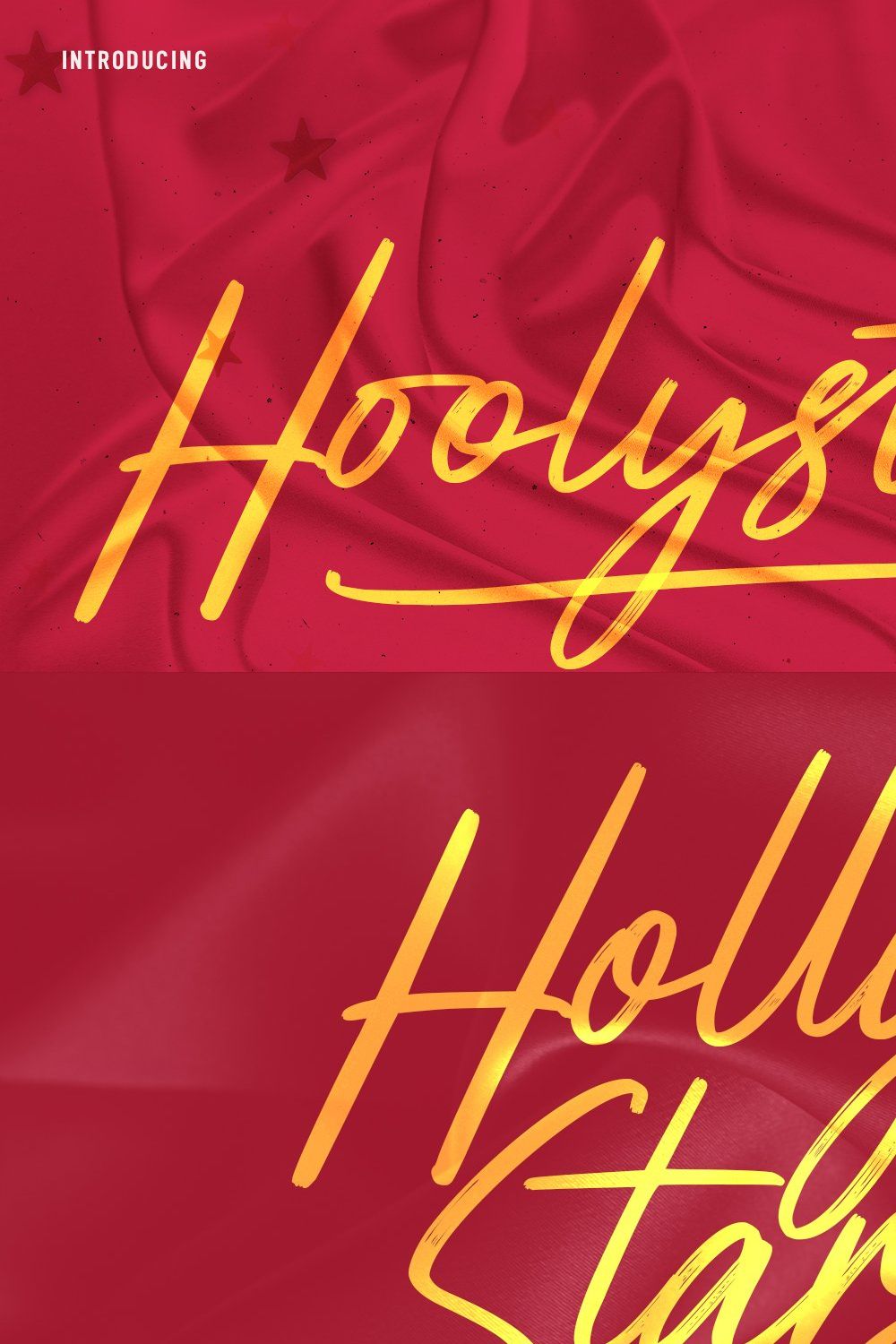 Hoolystars Marker Brush Script Font pinterest preview image.