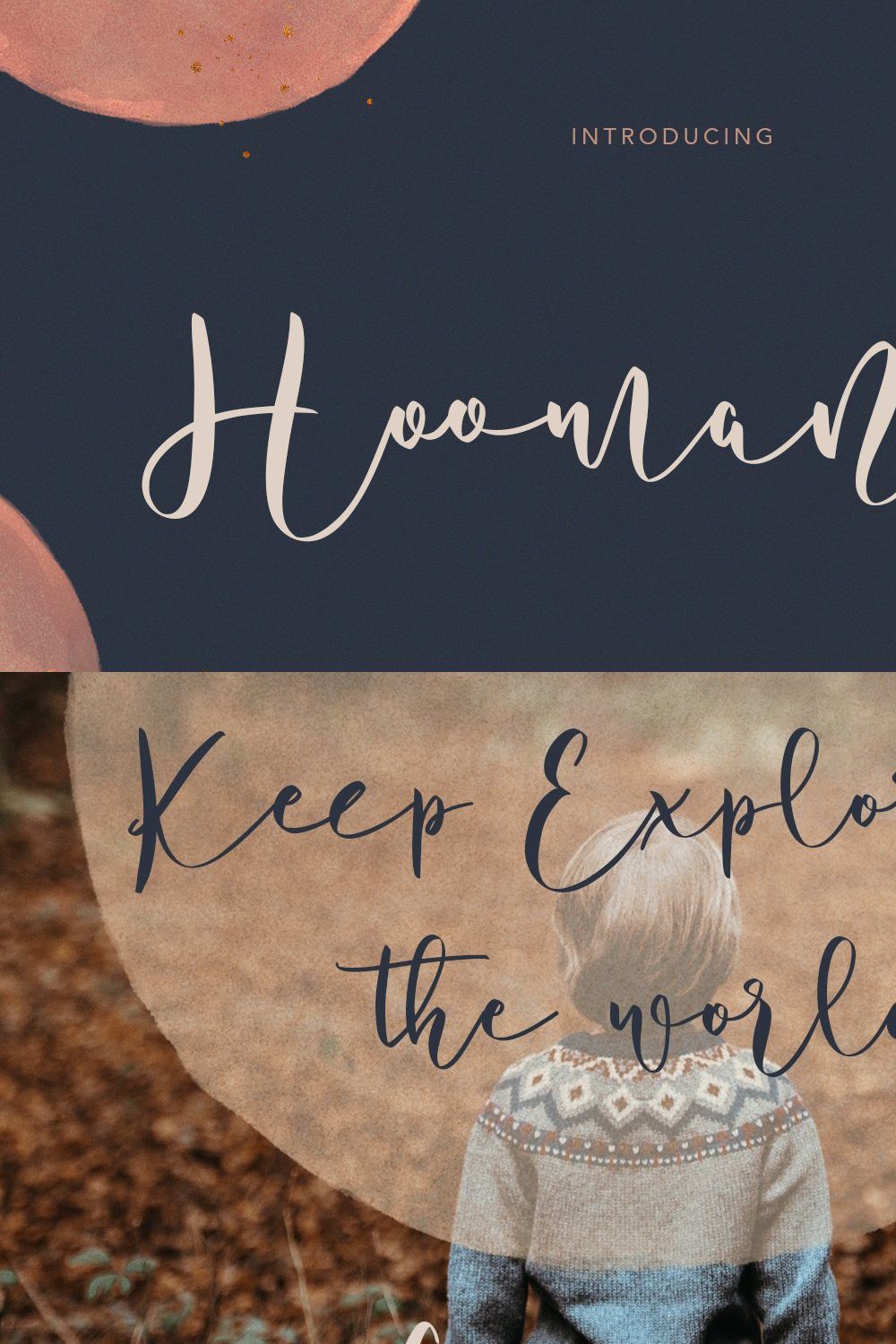 Hoomanist Natural Handwritten Font pinterest preview image.