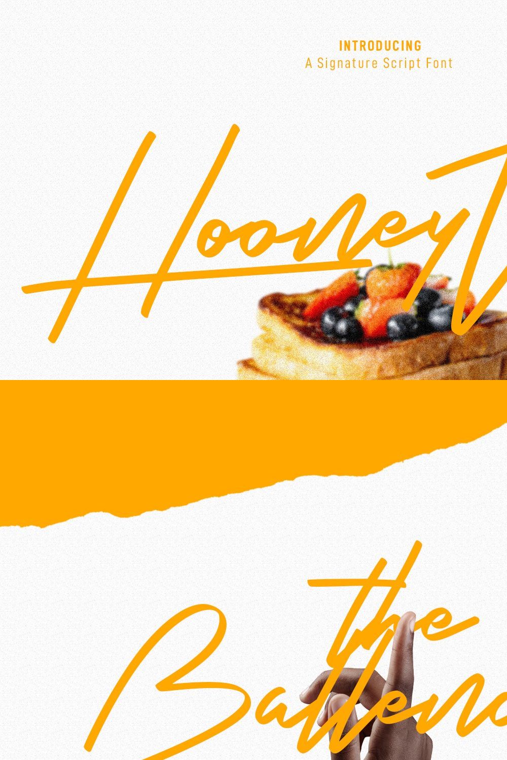 Hooney Vibes Signature Script Font pinterest preview image.