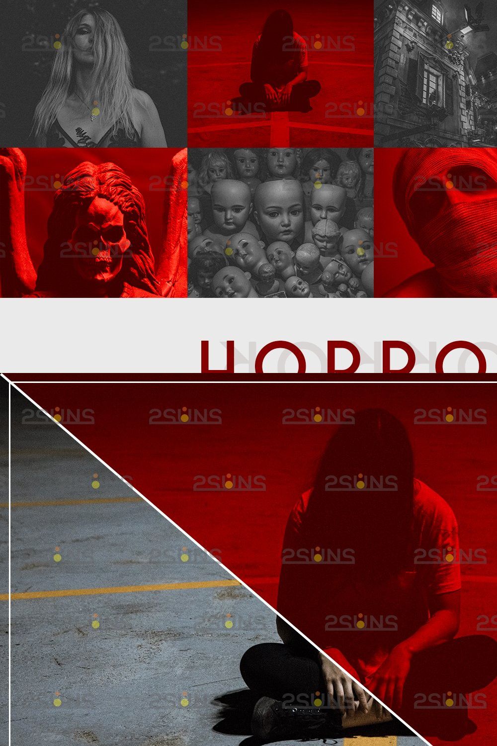 Horror Lightroom presets pinterest preview image.