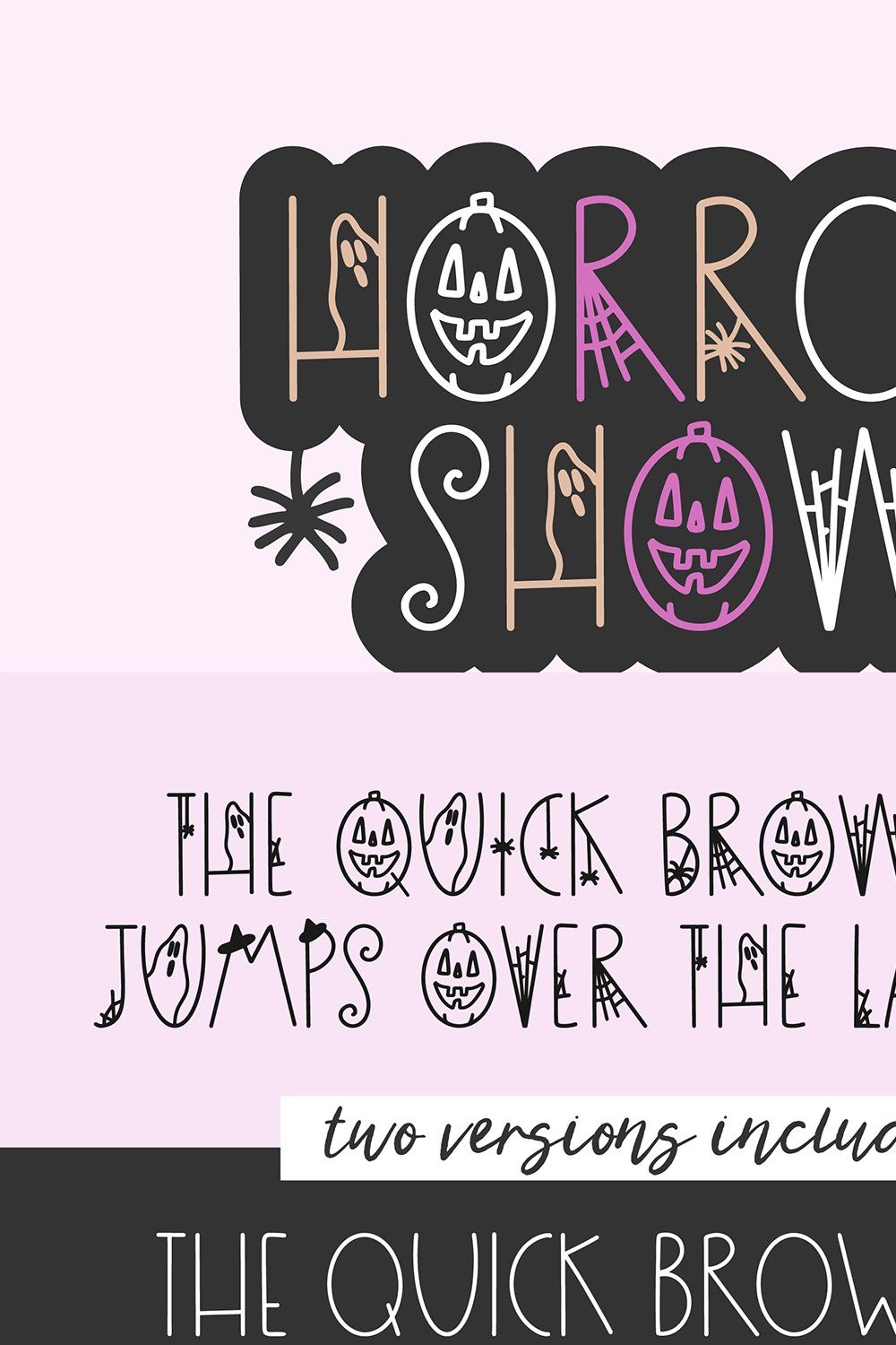 HORROR SHOW Doodled Halloween Font pinterest preview image.