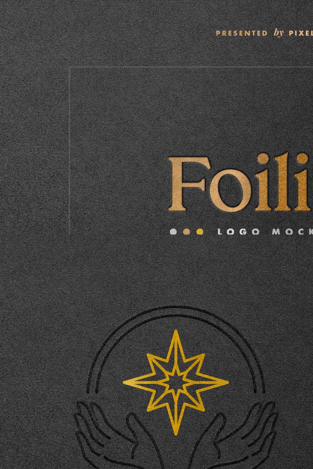 Hot Foil Logo Mockups pinterest preview image.