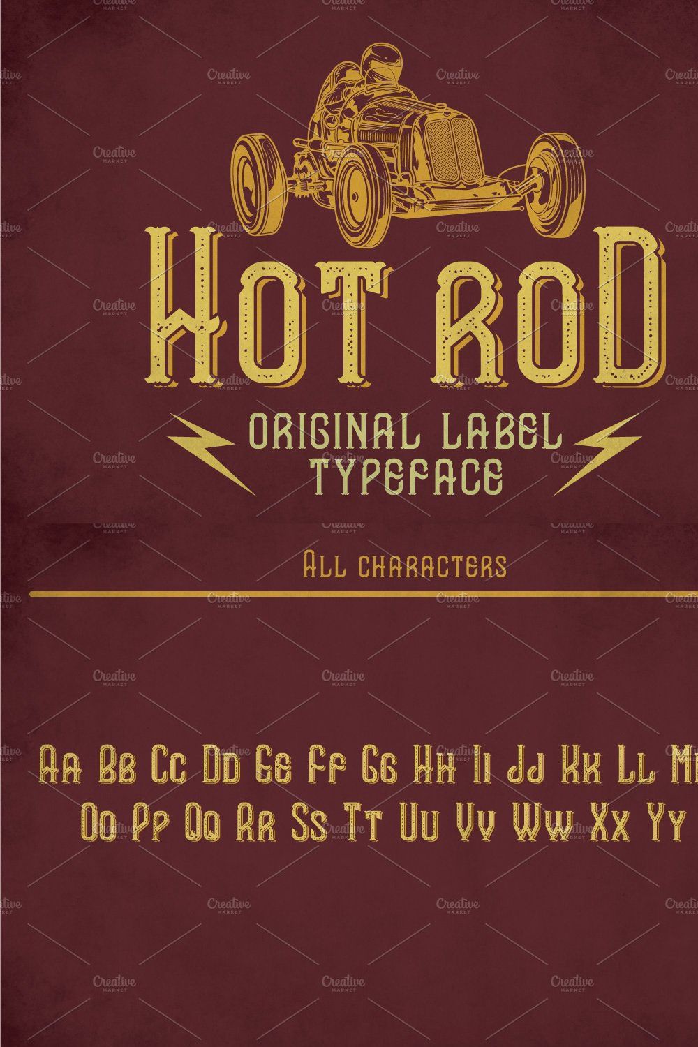 Hot Rod Modern Label Typeface pinterest preview image.