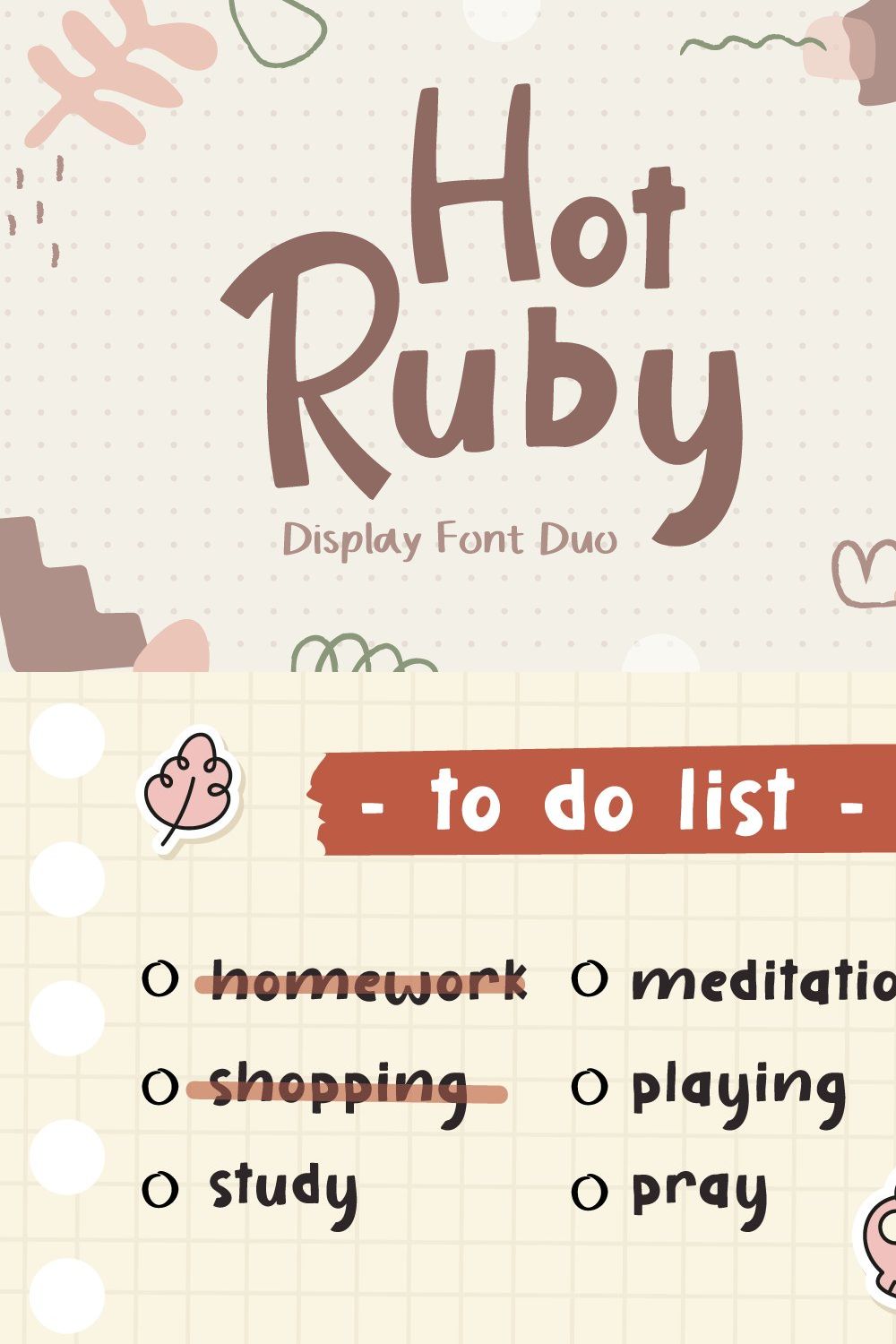 Hot Ruby - Handwritten Font Duo pinterest preview image.