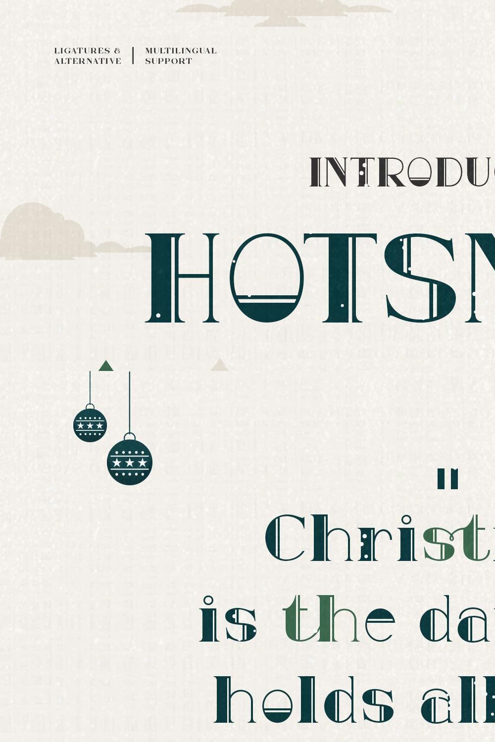 Hot Snow Typeface pinterest preview image.