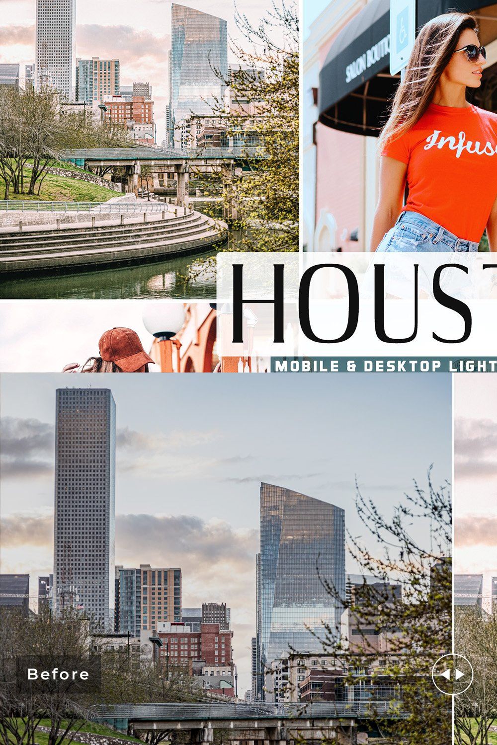 Houston Pro Lightroom Presets pinterest preview image.