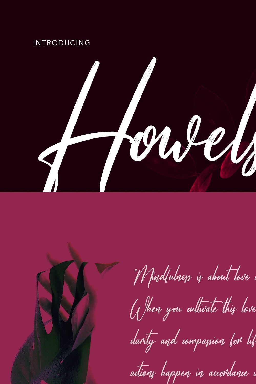 Howelstun Brush Script Font pinterest preview image.