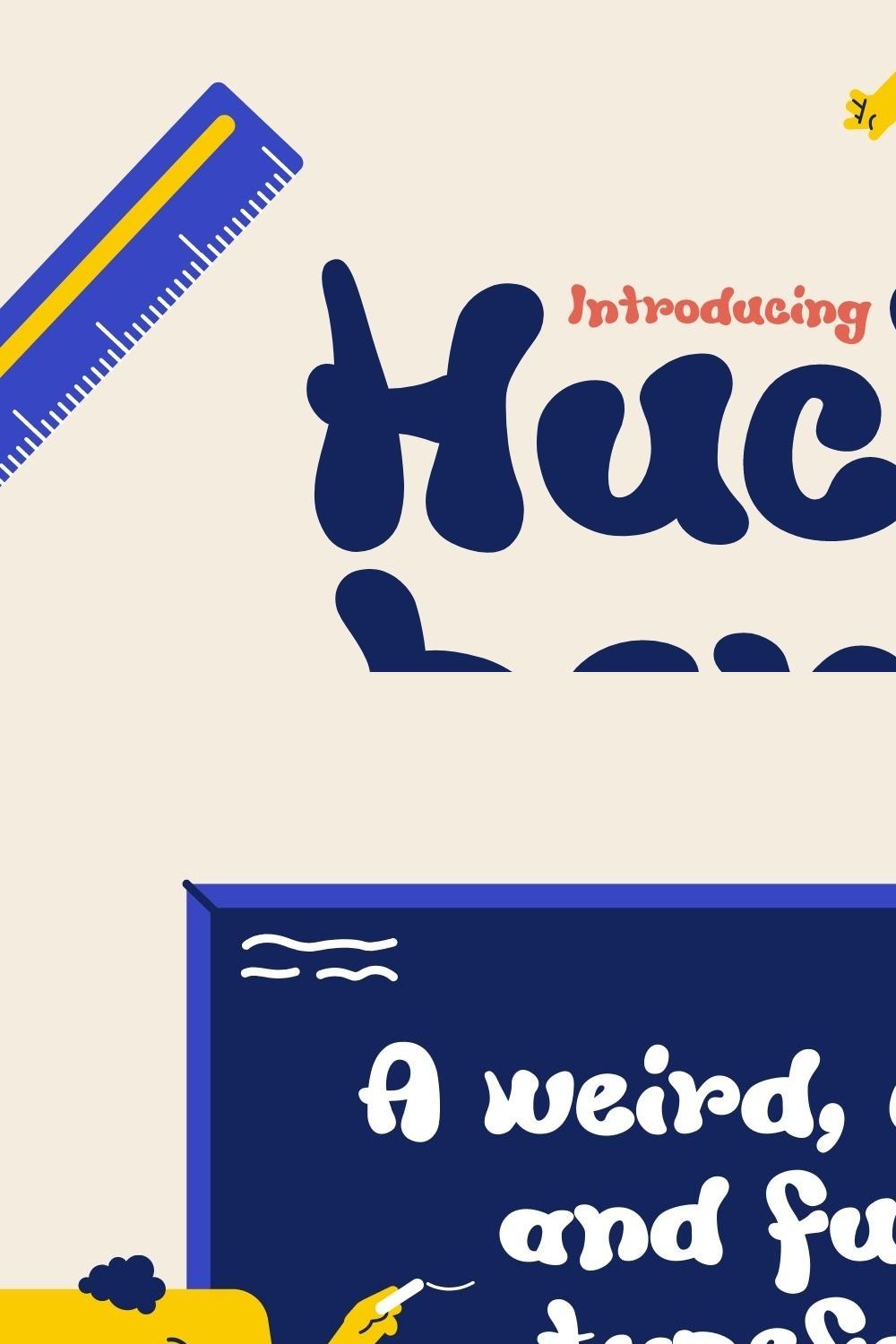 Huckleberry - Fun & Quirky Typeface pinterest preview image.