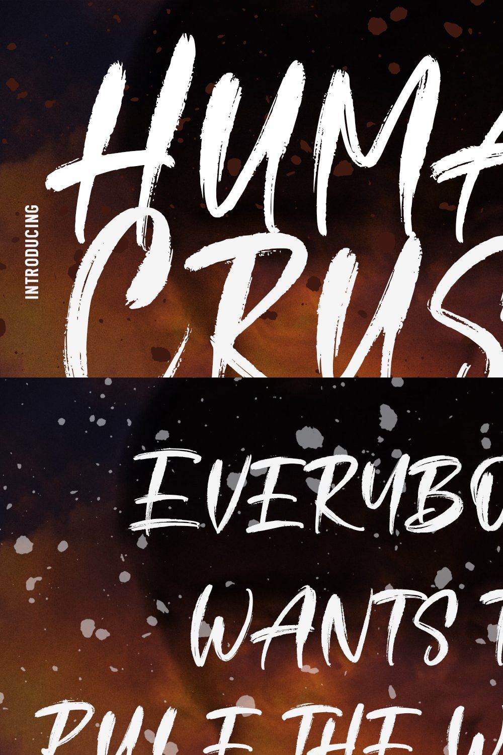 Human Crush Handwritten Brush Font pinterest preview image.