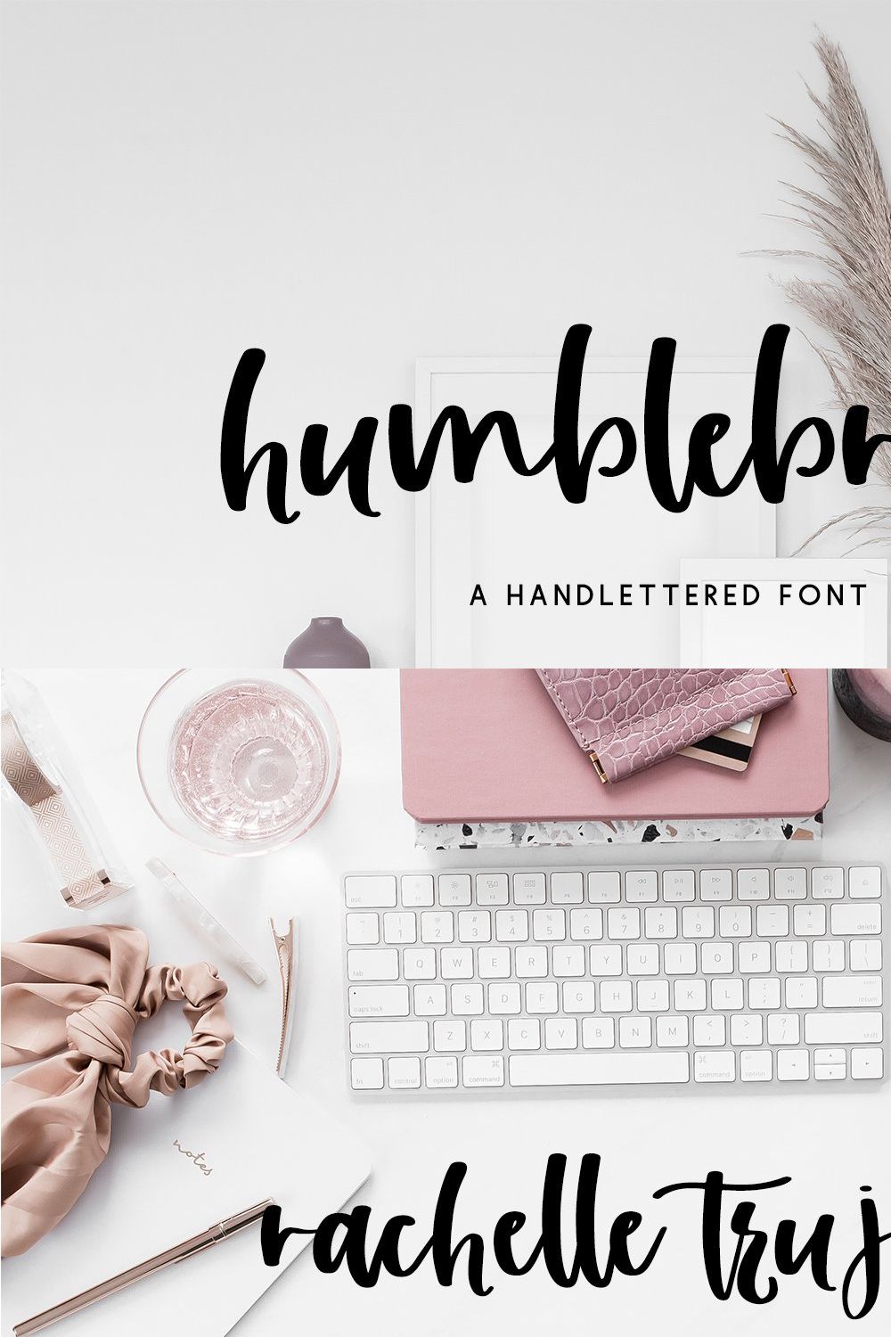 Humblebrag Script Font pinterest preview image.