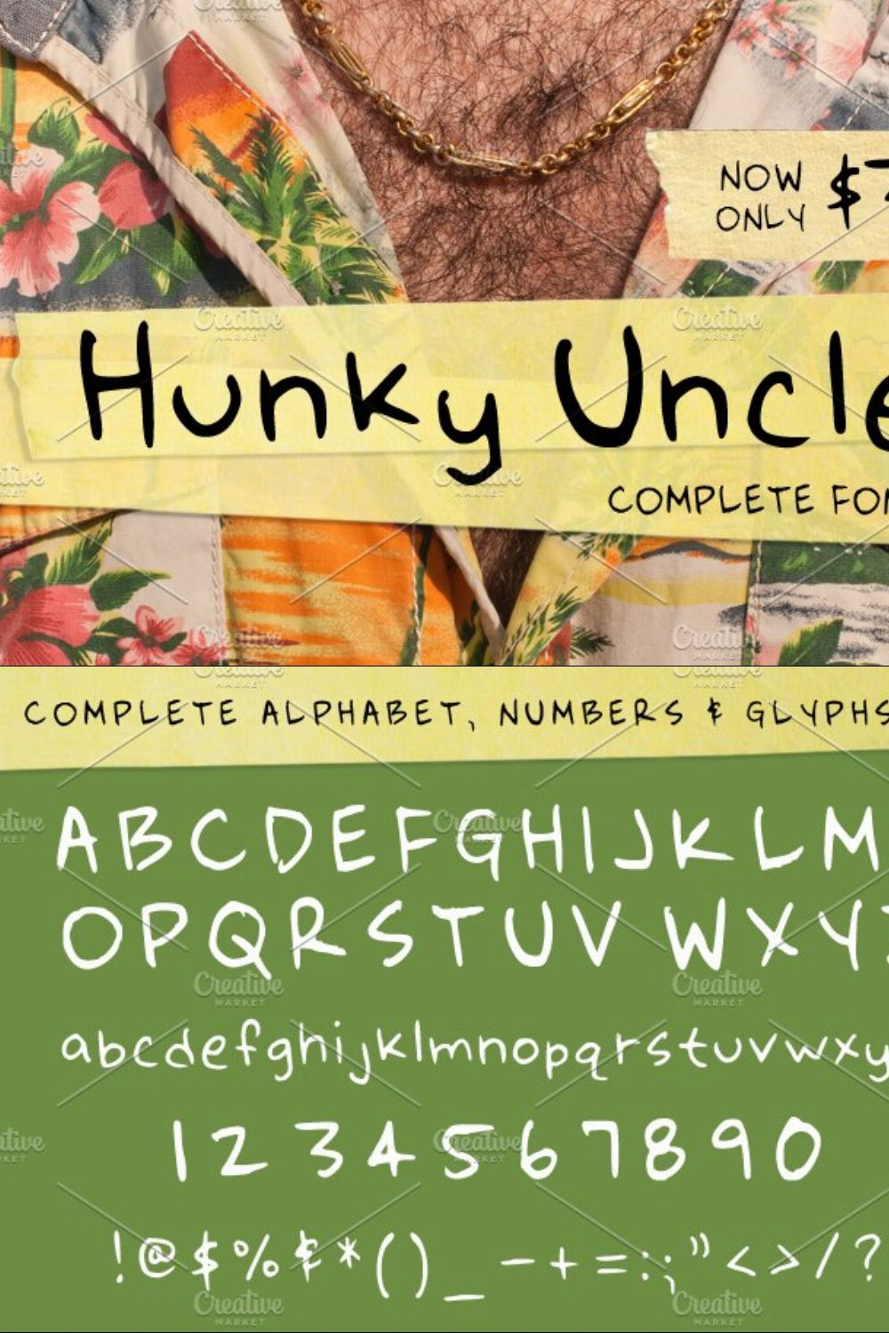 Hunky Uncle Handwritten Script Font pinterest preview image.