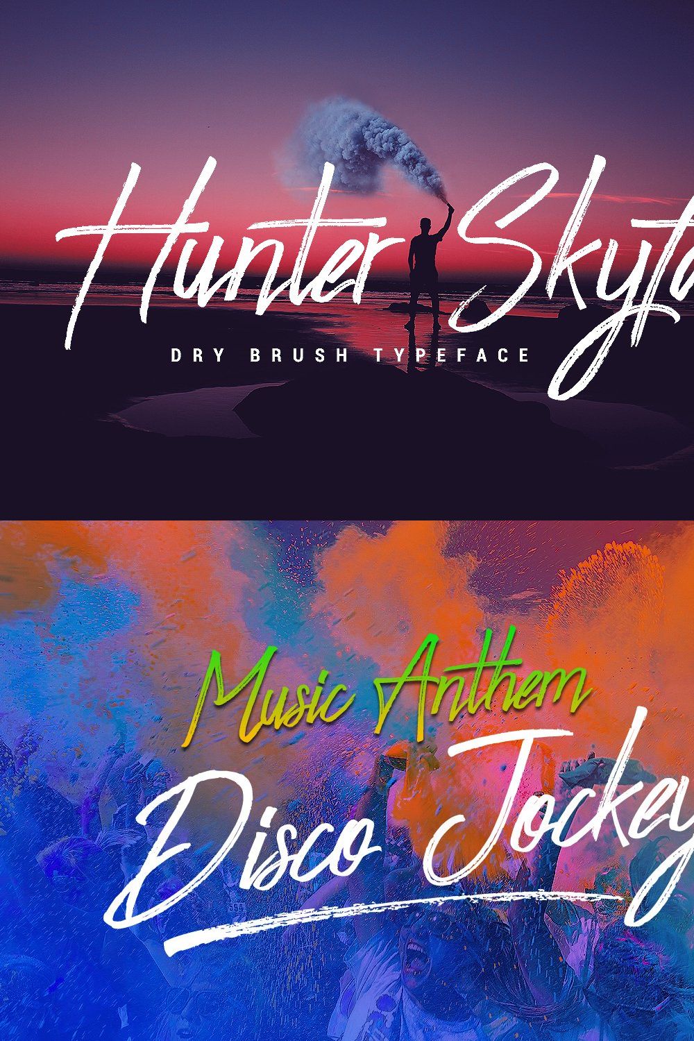 Hunter Skyfar- Dry Brush Script pinterest preview image.