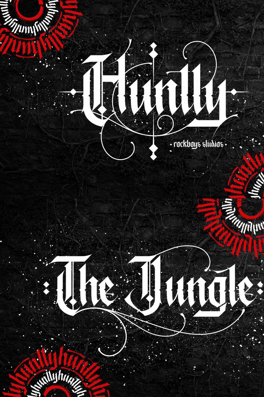 Huntly - Blackletter Font pinterest preview image.