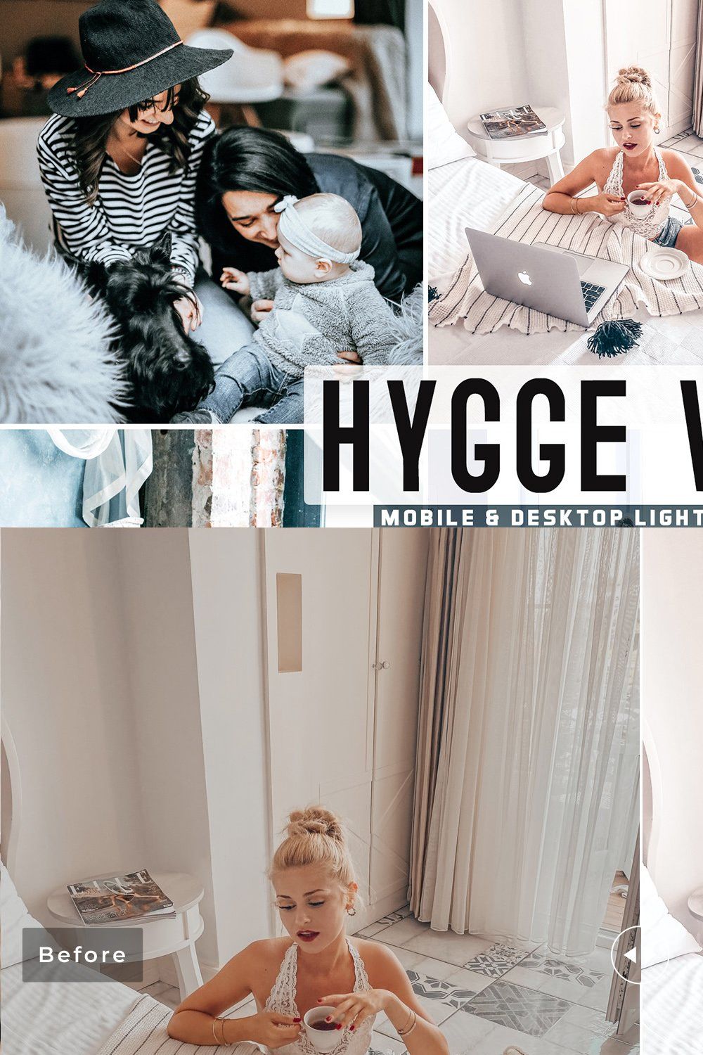Hygge Vibes Pro Lightroom Presets pinterest preview image.