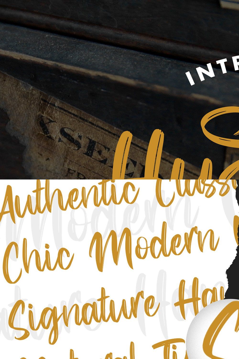 Hysteria - Stylish Script Font pinterest preview image.