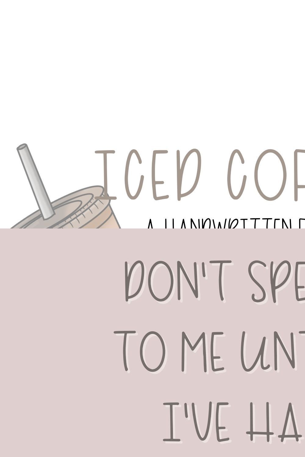 Iced Coffee Tall Handwritten Font pinterest preview image.
