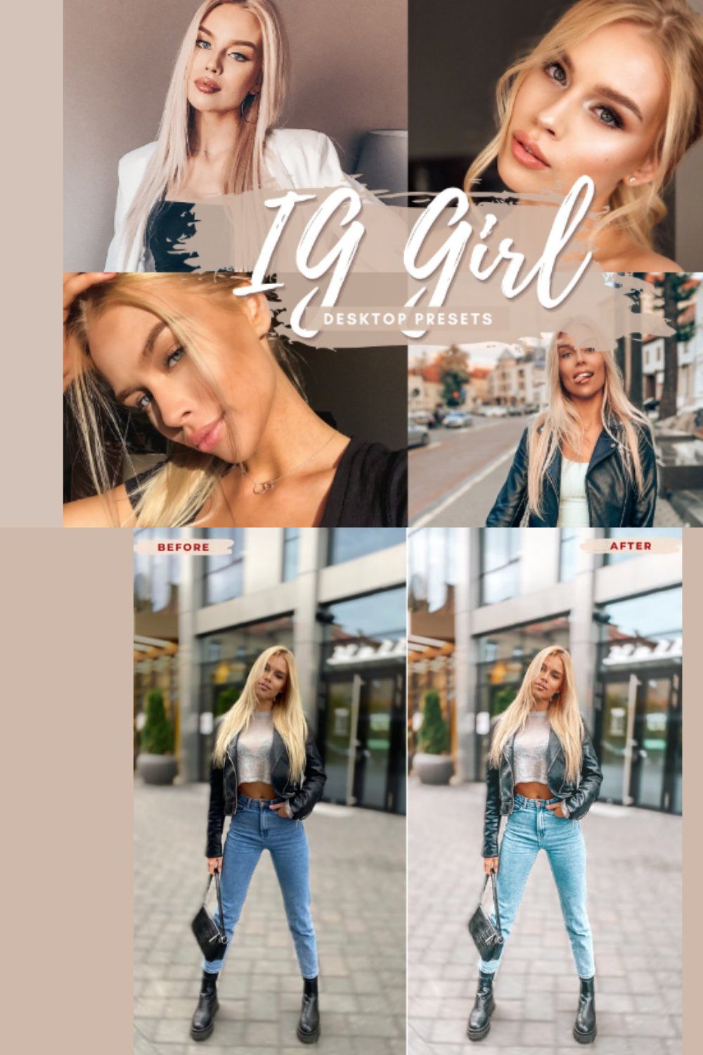 IG GIRL Desktop Lightroom Presets pinterest preview image.