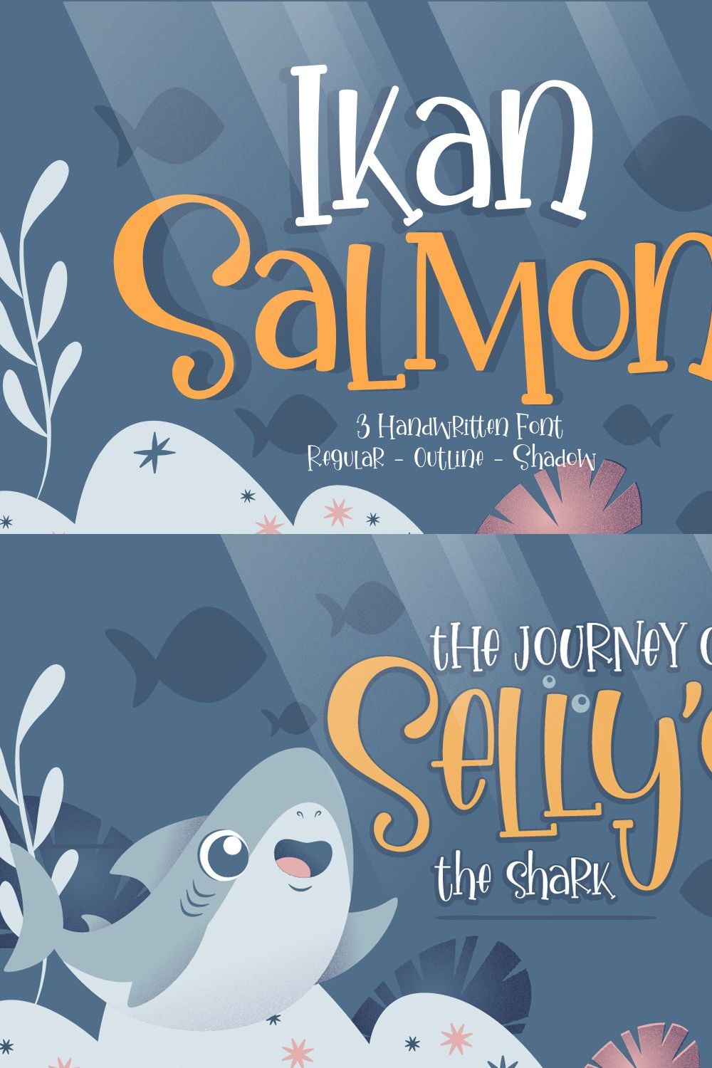 Ikan Salmon - Handwritten Trio Fonts pinterest preview image.