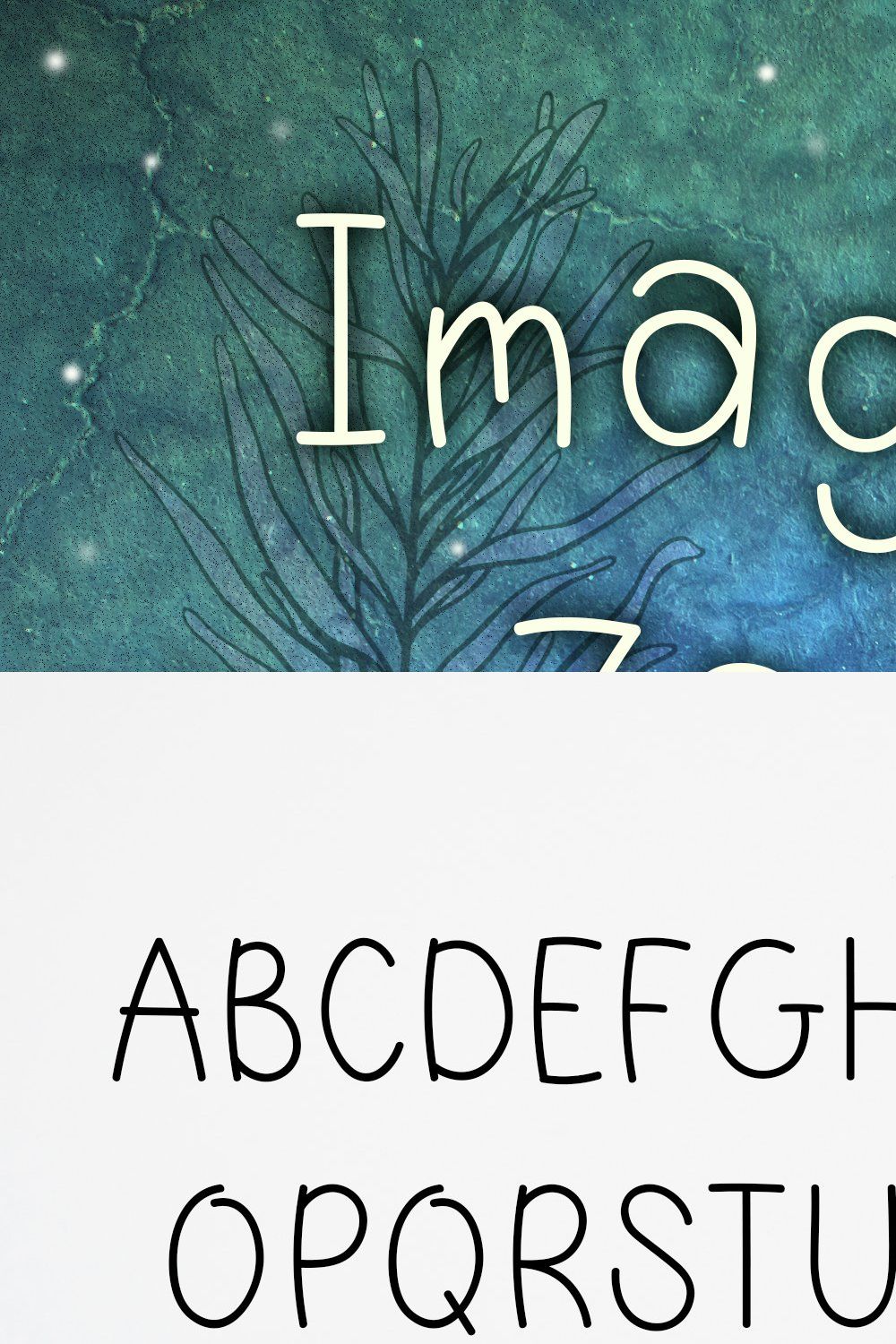 Imagine Zany: a playful font pinterest preview image.