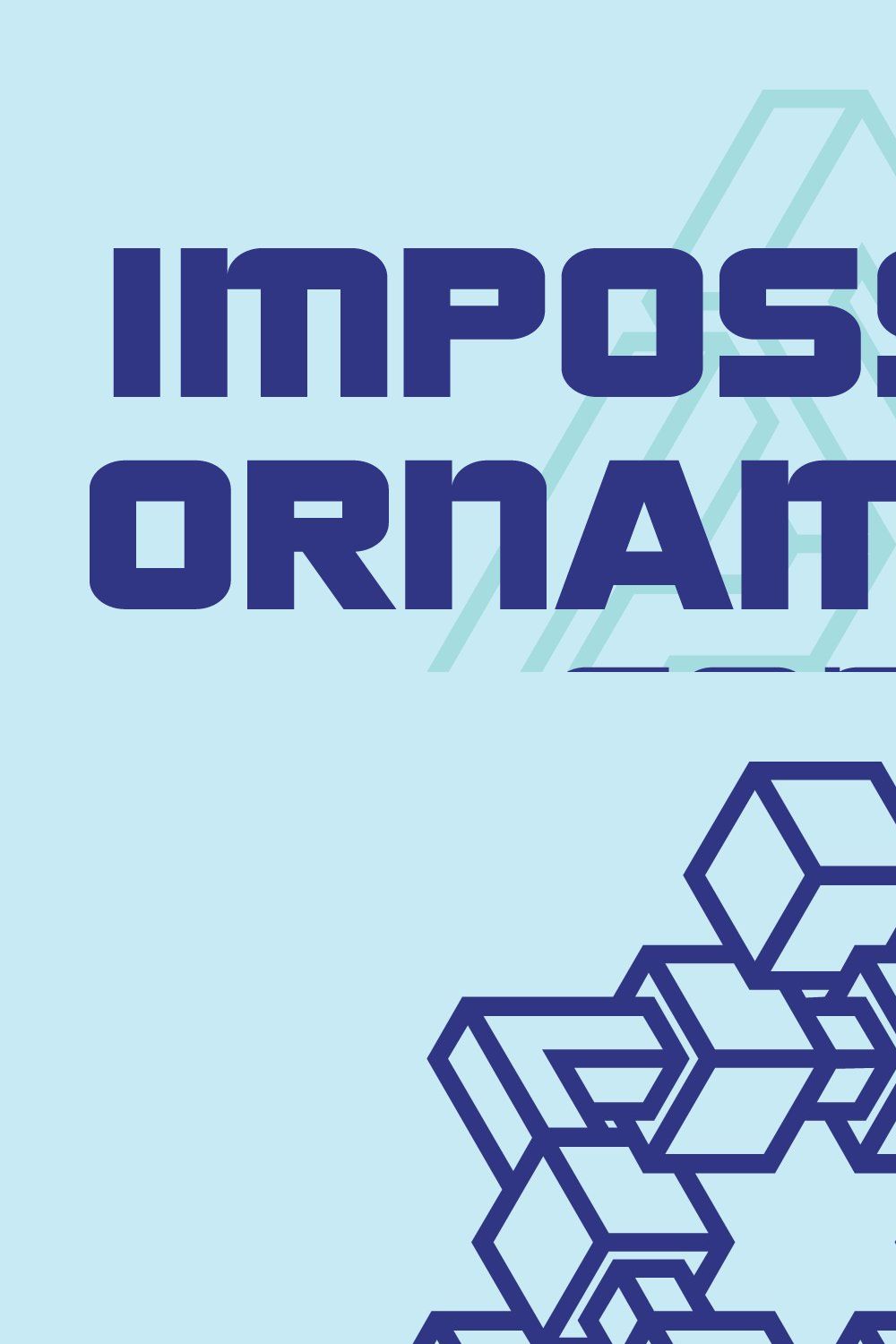 Impossible Ornaments Font pinterest preview image.